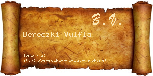 Bereczki Vulfia névjegykártya